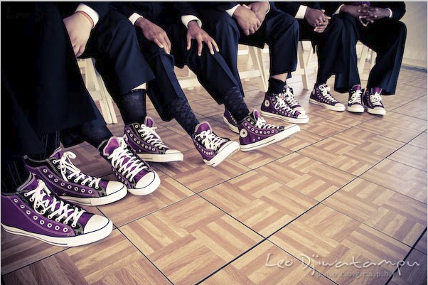 purple converse for groomsmen wedding
